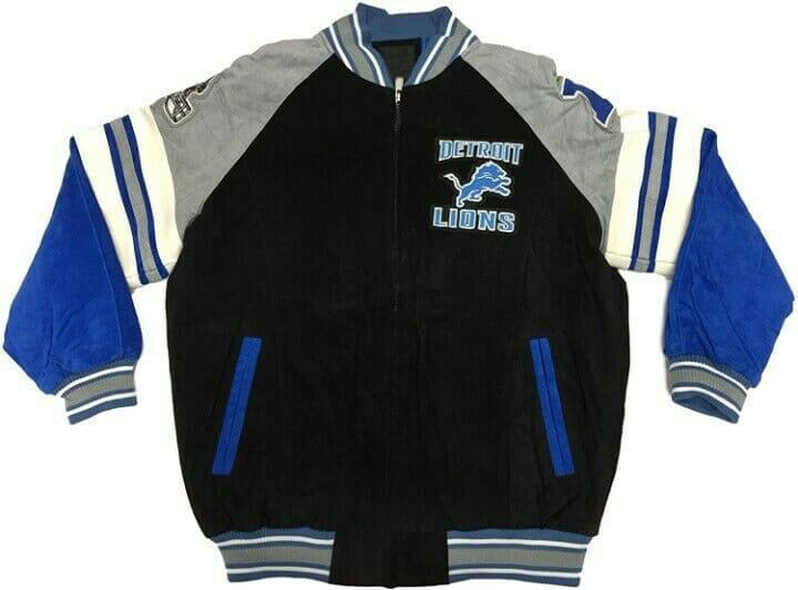 Detroit Lions NFL Suede Leather Jacket (1) Detroit Lions NFL Suede Leather Jacket