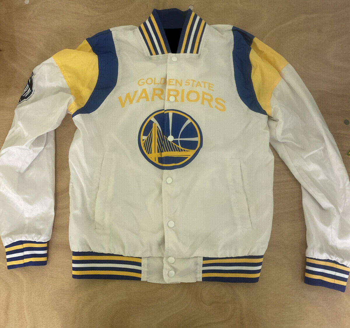 Warriors white discount championship jacket
