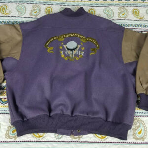 Golf Vintage Wool And Leather Letterman Varsity Jacket
