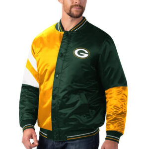 Green Bay Packers Leader Varsity Satin Full Snap Jacket