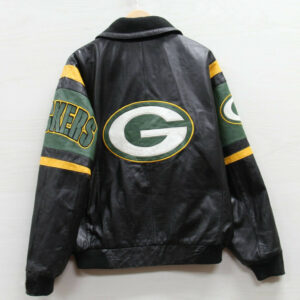 Green Bay Packers NFL Black Leather Jacket