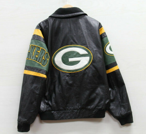 Green Bay Packers NFL Black Leather Jacket