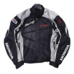 Honda Motorcycle Black And Gray Racing Textile Jacket