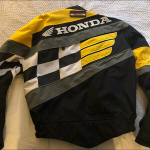 Honda Motorcycle Black And Yellow Racing Textile Jacket