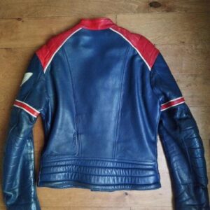 Honda Motorcycle Blue Biker Leather Jacket