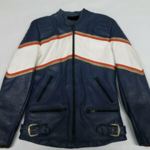 Honda Motorcycle Blue Racing Leather Jacket