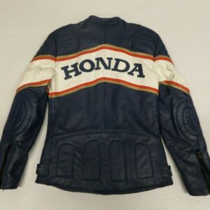 Honda Motorcycle Blue Racing Leather Jacket