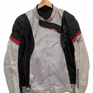 Honda Motorcycle Gray And Black Racing Textile Jacket
