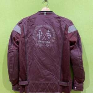 Honda Motorcycle Maroon And Gray Racing Textile Jacket