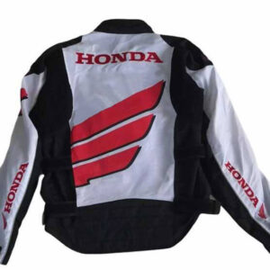 Honda Motorcycle White And Black Racing Textile Jacket