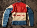 Honda Motorcycle White And Blue Racing Leather Jacket