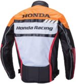 Honda Motorcycle White And Orange Racing Jacket