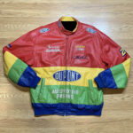 Jeff Gordon DuPont NASCAR Rainbow Leather Jacket