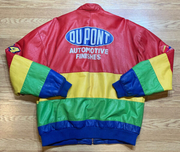 Jeff Gordon DuPont NASCAR Rainbow Leather Jacket