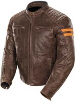 Joe Rocket Motorcycle Brown Leather Jacket