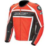 Joe Rocket Motorcycle Orange And Black Leather Jacket