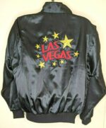 Las Vegas Star Embroidered Black Satin Jacket