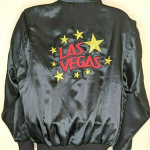 Las Vegas Star Embroidered Black Satin Jacket