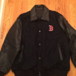 MLB Black Boston Red Sox Wool Leather Jacket