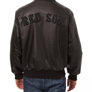 MLB Boston Red Sox Black Leather Jacket