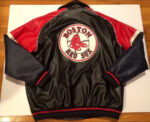 MLB Boston Red Sox Red Black Leather Jacket