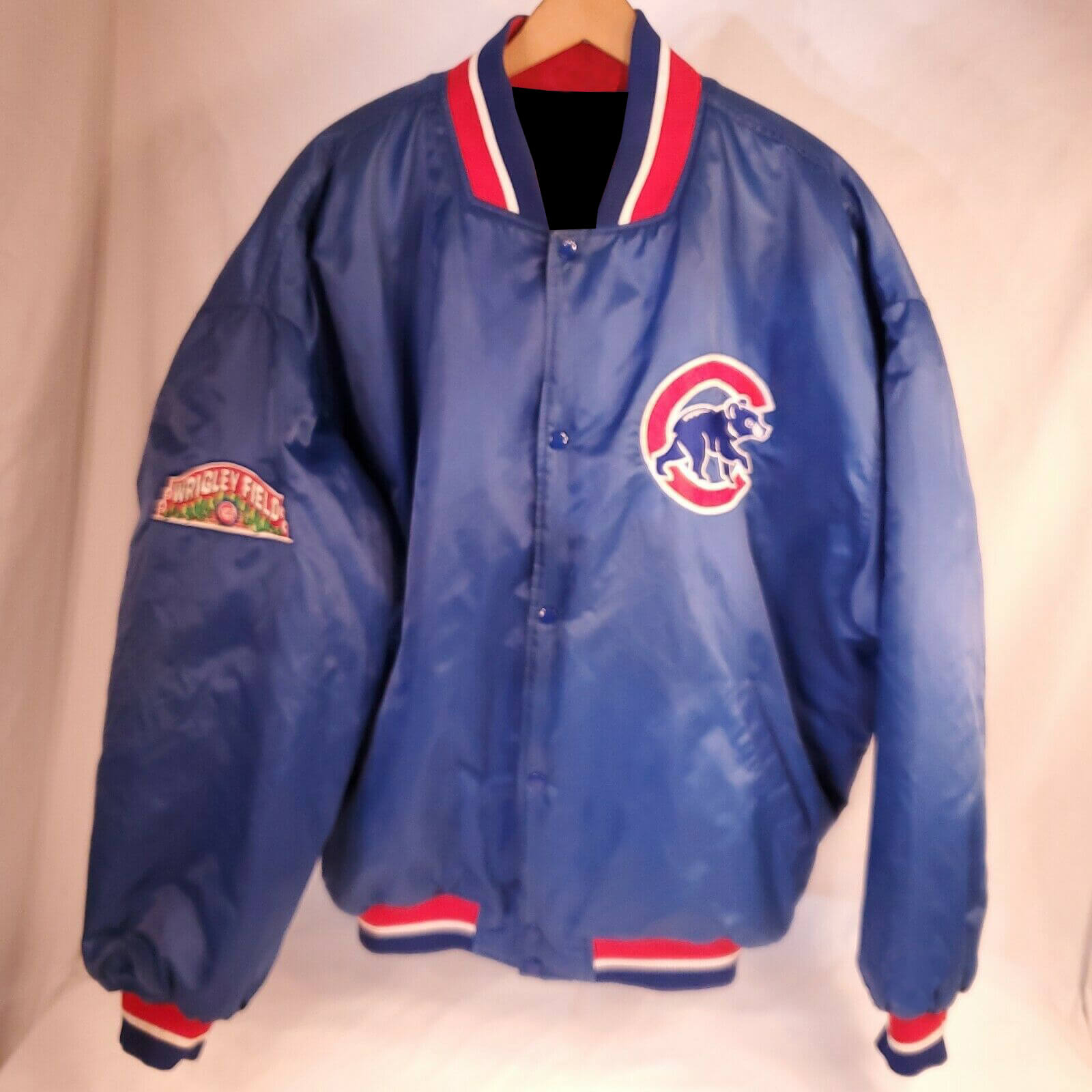 MLB Wrigley Field Chicago Cubs Blue Leather Jacket (1) MLB Wrigley Field Chicago Cubs Blue Leather Jacket