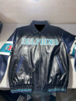 Miami Dolphins NFL Black Leather Jacket