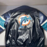 Miami Dolphins NFL Black Leather Jacket