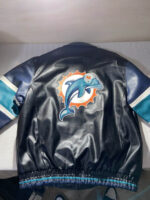 Miami Dolphins NFL Black Leather Jacket