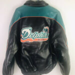 Miami Dolphins NFL Game Day Zip Down Leather Jacket