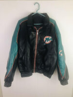 Miami Dolphins NFL Game Day Zip Down Leather Jacket