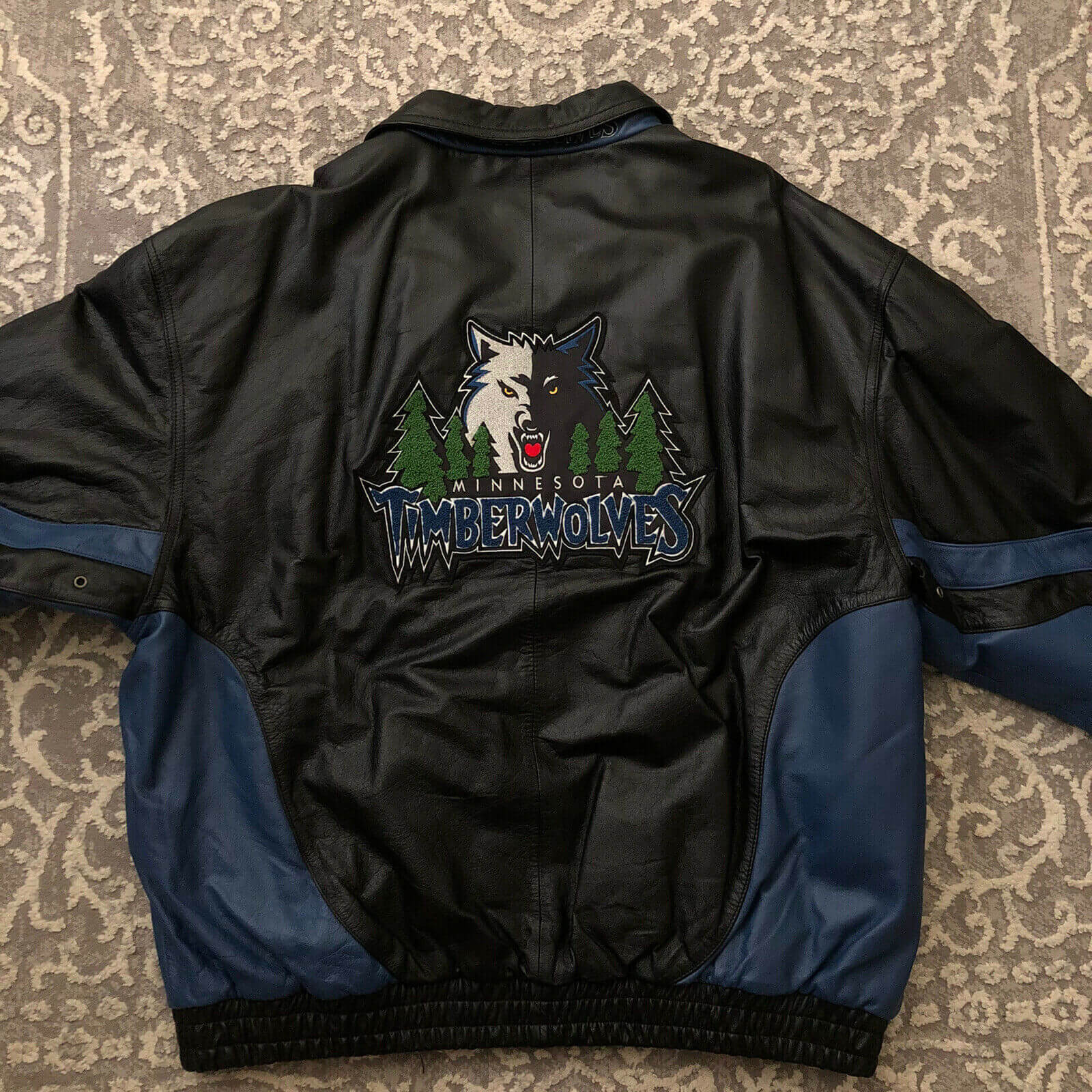 Minnesota Timberwolves Fleece Leather Jacket