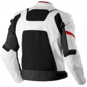 Motorcycle White And Black Racing Leather Jacket