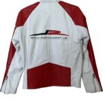 NASCAR Dale Earnhardt Jr White Red Leather Jacket