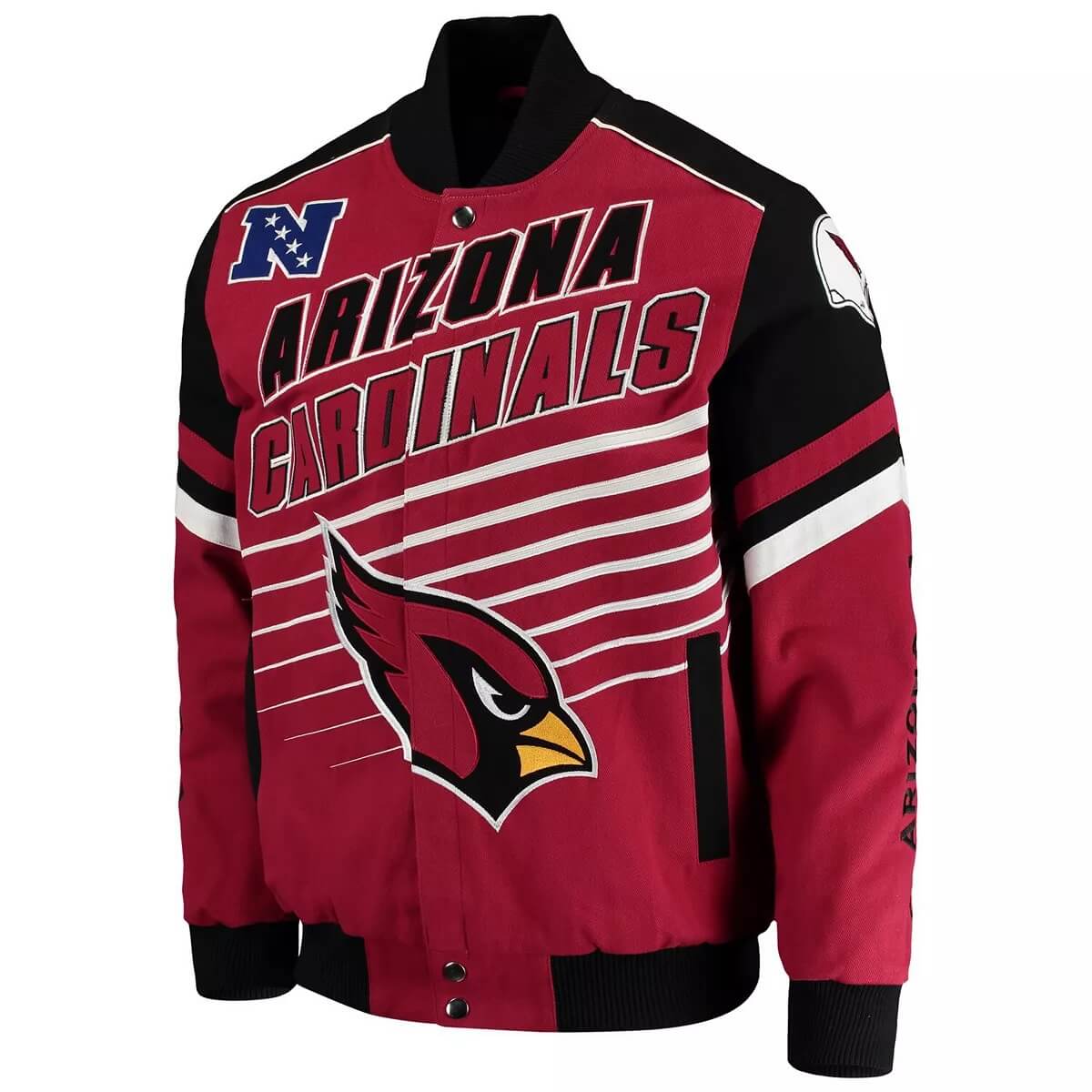 NFL Arizona Cardinals Red Black Bomber Jacket (1) NFL Arizona Cardinals Red Black Bomber Jacket