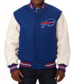 NFL Buffalo Bills Two Tone Wool And Leather Jacket