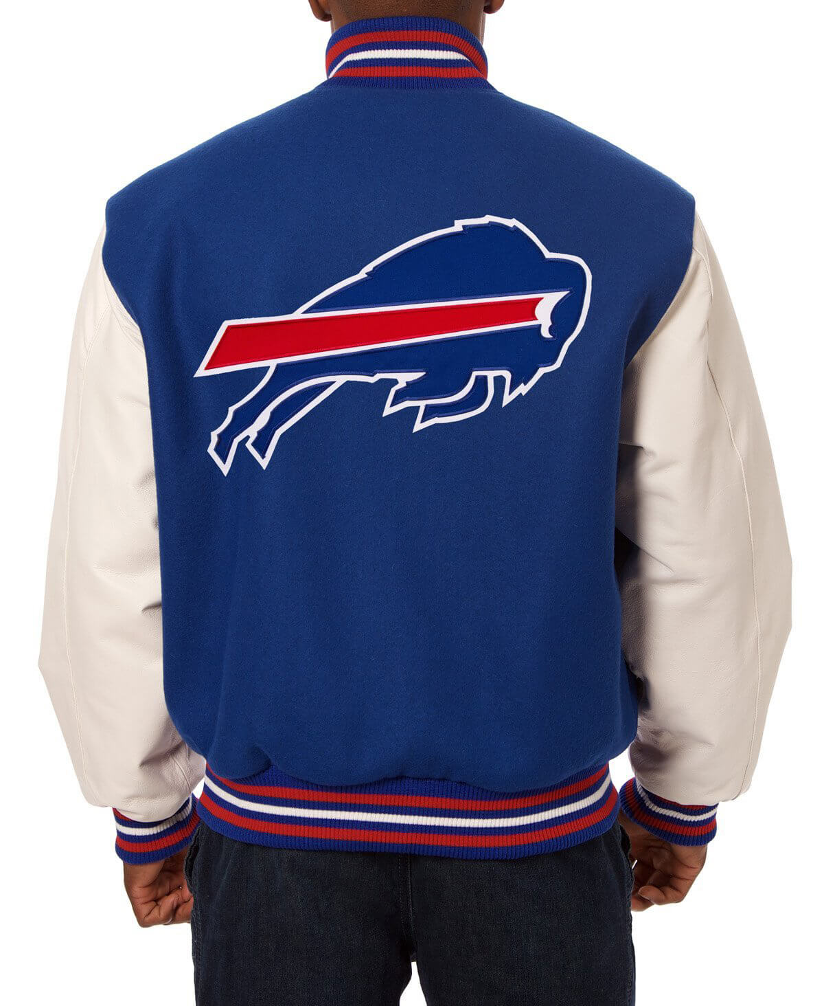 NFL Buffalo Bills Two Tone Wool And Leather Jacket (2) NFL Buffalo Bills Two Tone Wool And Leather Jacket