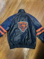 NFL Chicago Bears Embroidered Leather Jacket