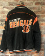 NFL Cincinnati Bengals Black Suede Leather Jacket