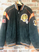 NFL Cincinnati Bengals Black Suede Leather Jacket