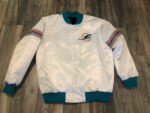 NFL Miami Dolphins White Satin Jacket