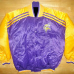 NFL Purple Yellow Minnesota Vikings Satin Jacket