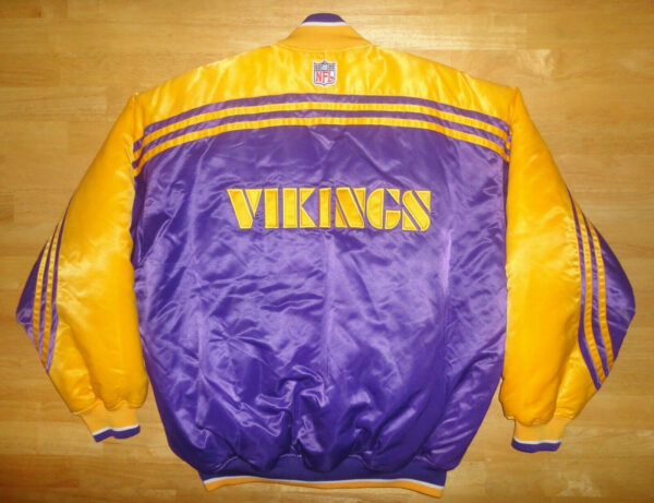 NFL Purple Yellow Minnesota Vikings Satin Jacket
