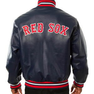 Navy Blue Boston Red Sox Leather Jacket