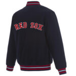 Navy Blue MLB Boston Red Sox Wool Jacket