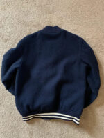 Supreme Navy Leather Miners Wool Jacket Varsity Style for Sale in