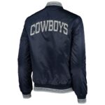 Navy Dallas Cowboys Overtime Full Snap Satin Jacket