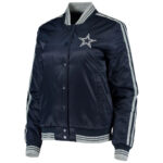 Navy Dallas Cowboys Overtime Full Snap Satin Jacket