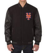 New York Mets Black Varsity JH Design Jacket
