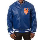 New York Mets Jeff Hamilton Royal Leather Jacket